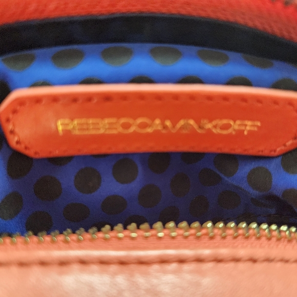 Rebecca Minkoff M.A.B. Satchel Handbag 100% Leather Orangish Red - Picture 5 of 8